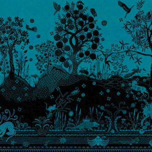 Paradis Barbares Wallpaper - BOIS PARADIS BLEU NIGELLE