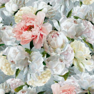 Scenes and Murals Wallpaper - PEONIA GRANDE ZINC